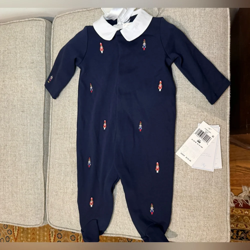 NWT Ralph Lauren Nutcracker Embroidered‎ Onesie Winter Special Occasion